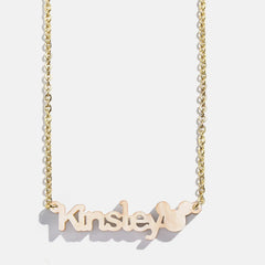 Disney Mickey Mouse Acrylic Custom Nameplate Necklace - Blonde Marble