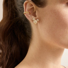 Disney Mickey Mouse Reversible Stud Earrings - Gold/Pavé