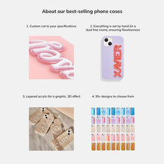 Fine Line Custom iPhone Case - Transparent Blue/Cobalt Blue