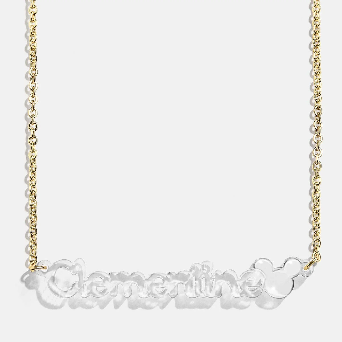 Disney Mickey Mouse Acrylic Custom Nameplate Necklace - Clear