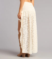 Boho Nights Lace High-Low Skirt