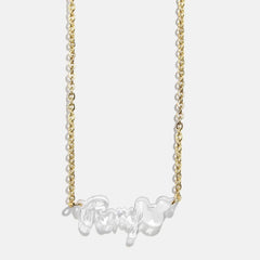Disney Mickey Mouse Acrylic Custom Nameplate Necklace - Clear