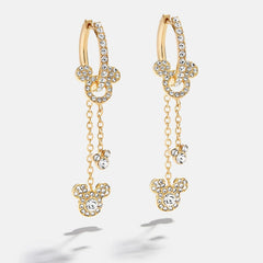Disney Mickey Mouse Drop Earrings - Gold/Pavé