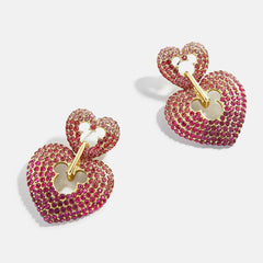 Disney Mickey Mouse Heart Statement Earrings - Pink