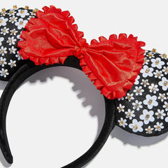 Disney Minnie Mouse White Floral Ears Headband - Minnie Mouse White Floral Ears