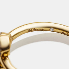 Disney Mickey Mouse 18K Gold Plated Sterling Silver Hoop Earrings - Gold/Pavé