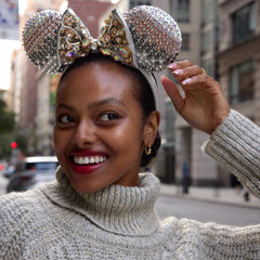 Disney Minnie Mouse Crystal Silver Ears Headband - Minnie Mouse Crystal Silver Ears