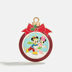 Disney Mickey & Minnie Mouse Reversible Christmas Pin - Mickey Mouse & Minnie Mouse