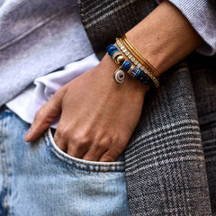 Eye Candy Evil Eye Paracord Bracelet - Navy