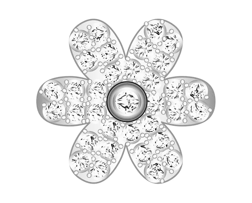 Flower Icon - Pavé Silver