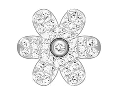 Flower Icon - Pavé Silver