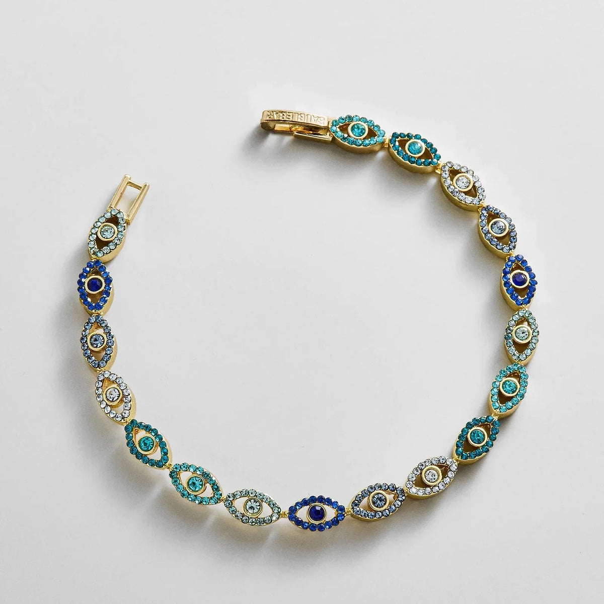 Evil Eye Tennis Bracelet - Gold/Blue
