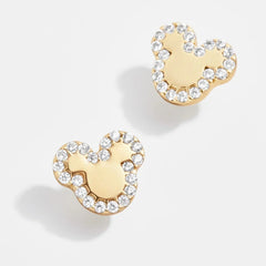 Disney 18K Gold Sterling Silver & Cubic Zirconia Studs - Gold/Pavé