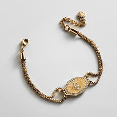 Evil Eye Reversible Bracelet - Gold/Turquoise
