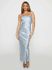 Haley Maxi Dress Blue Jacquard
