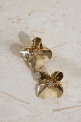 18K Gold Plated Open Heart Earrings Gold
