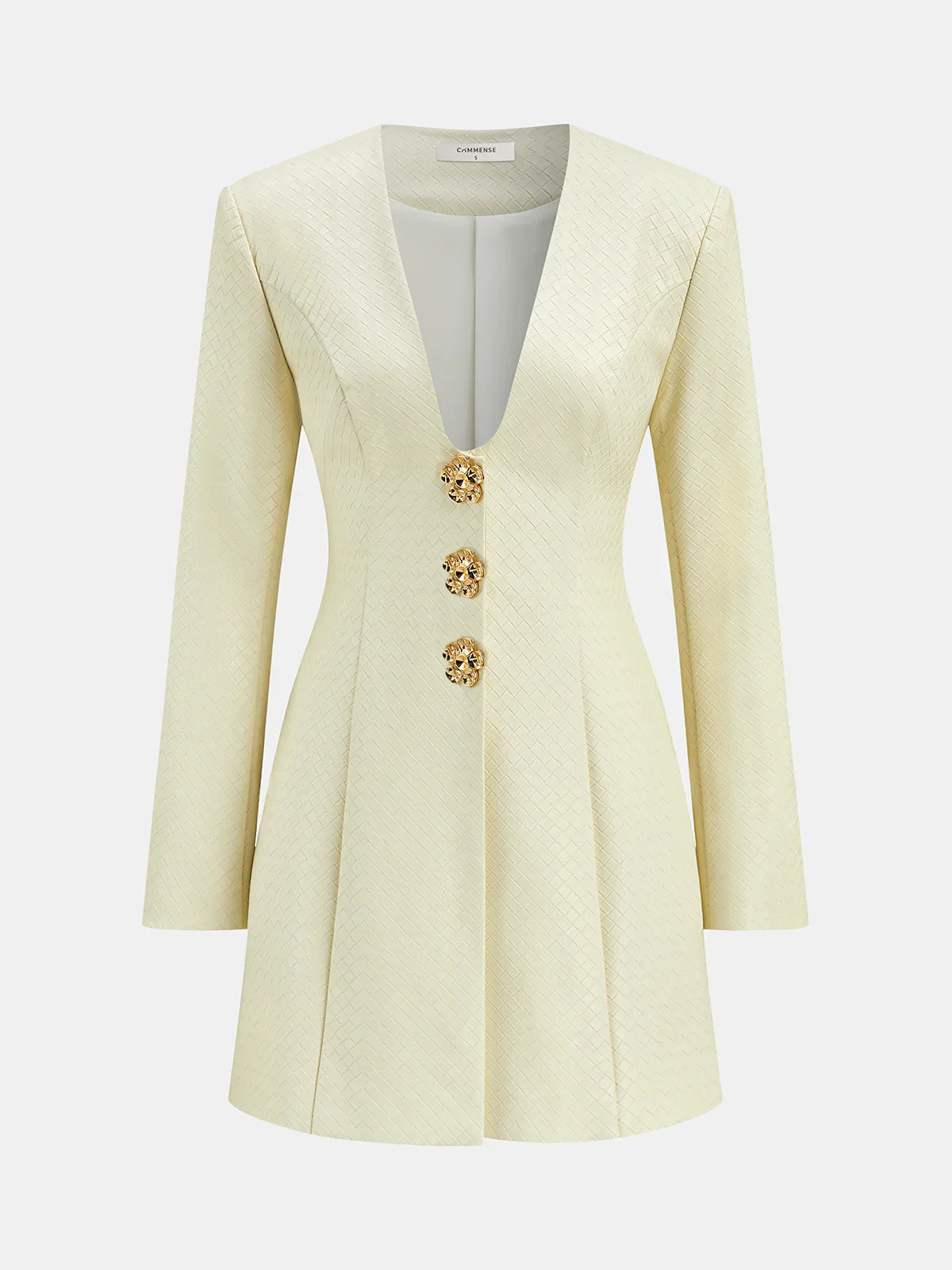 Floral Metal Button Faux Leather Mini Dress