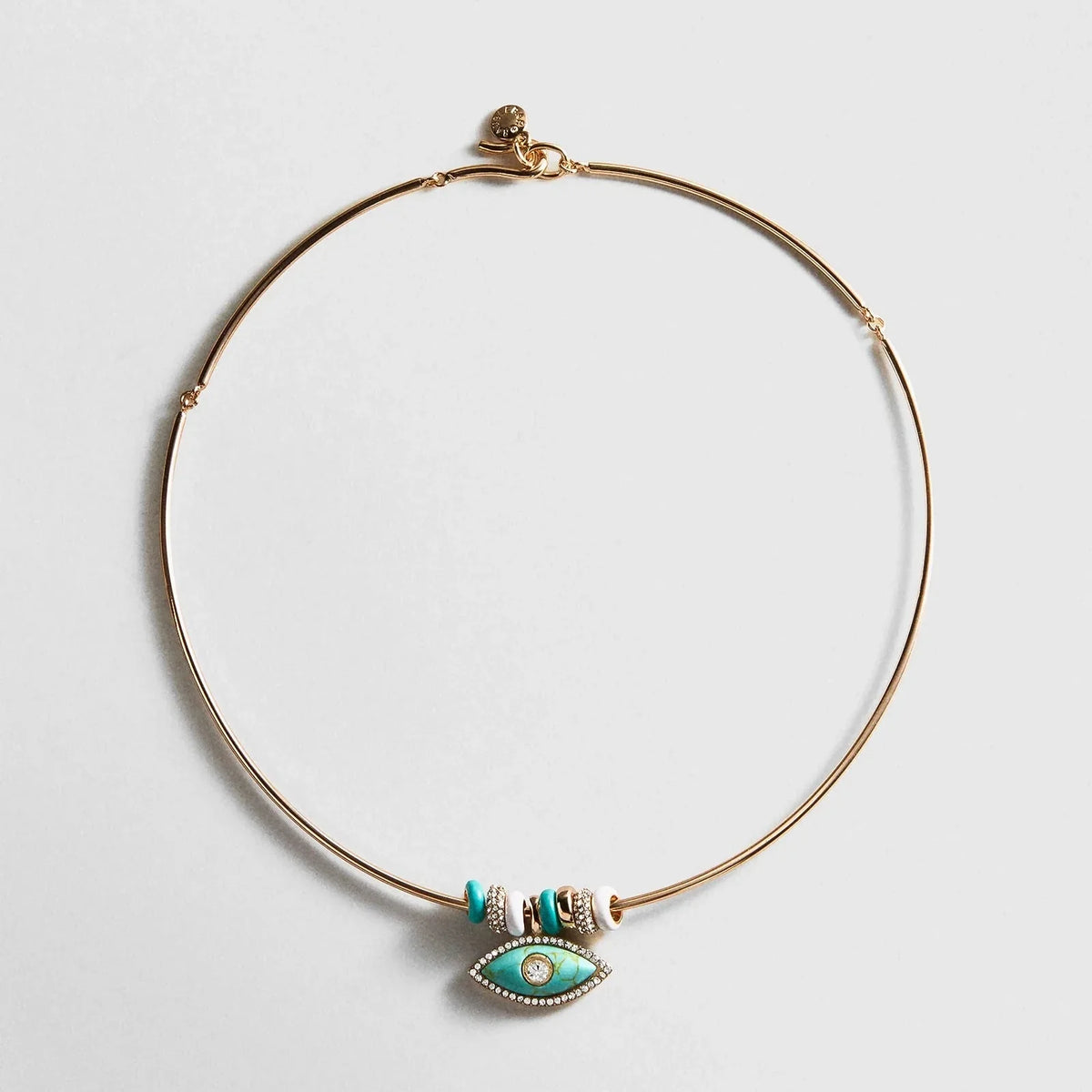 Evil Eye Collar Necklace - Gold/Blue