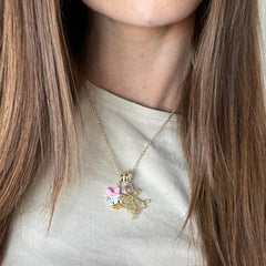 Disney Daisy Duck Cluster Charm Necklace - Daisy Duck