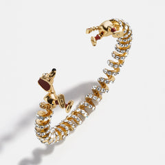 Disney Pixar Slinky Dog Open Cuff Bracelet - Gold/Pavé