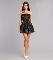 Cute Entrance Polka Dot Ruffle Skater Dress