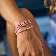 Emily Semi-Precious Bracelet - Light Pink Multi