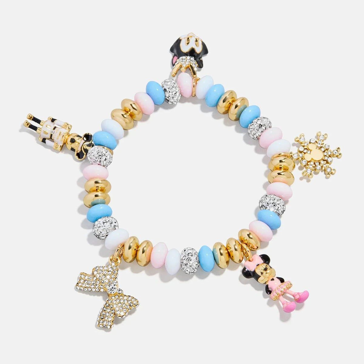 Disney Mickey Mouse & Minnie Mouse Nutcracker Charm Bracelet - Pink/Blue