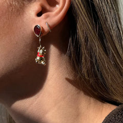 Disney Winnie the Pooh Balloon Drop Earrings - Gold/Red