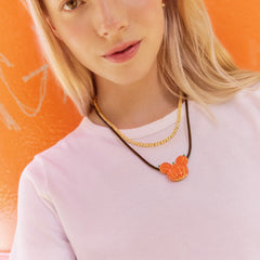 Disney Mickey Mouse Pumpkin Cord Necklace - Orange
