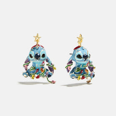 Disney Stitch Christmas Lights Earrings - Blue