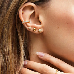 Dorothea 18K Gold Earrings - Gold/Pavé
