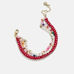 Disney Mickey Mouse Semi-Precious Layered Bracelet - Pearl