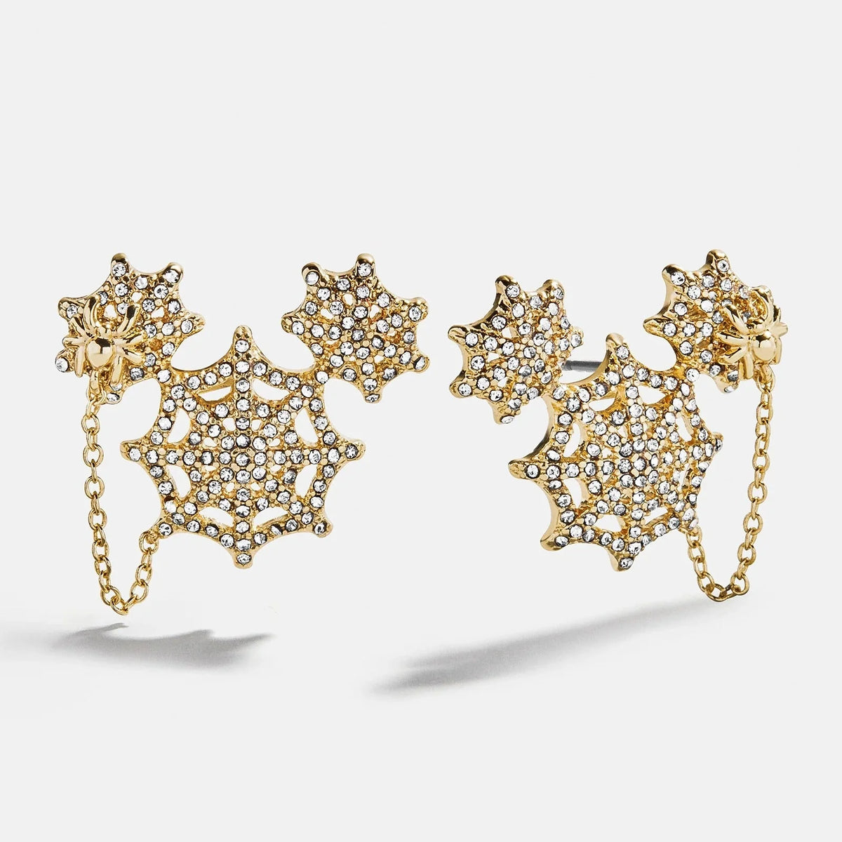 Disney Mickey Mouse Spider Web Earrings - Gold/Pavé