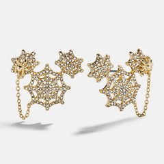 Disney Mickey Mouse Spider Web Earrings - Gold/Pavé