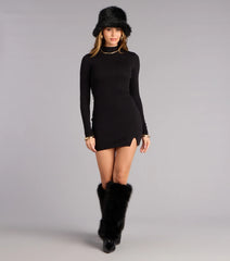 Back To Bold Mock Neck Mini Dress