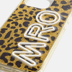 Fine Line Custom iPhone Case - Leopard/White
