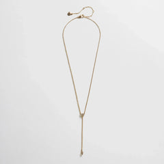 Evil Eye Lariat Necklace - Gold/Pavé
