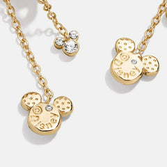 Disney Mickey Mouse Drop Earrings - Gold/Pavé