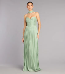 Serena Chiffon Formal Dress With Scarf