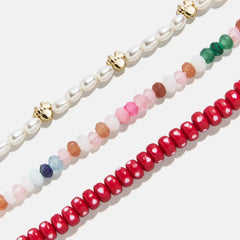Disney Mickey Mouse Semi-Precious Layered Bracelet - Pearl