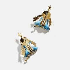 Disney Stitch Christmas Lights Earrings - Blue